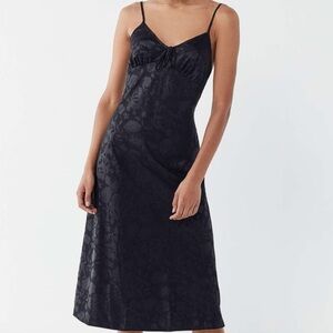 Urban Outfitters Women’s Maxi Dress M Black Floral Print Thin Strap